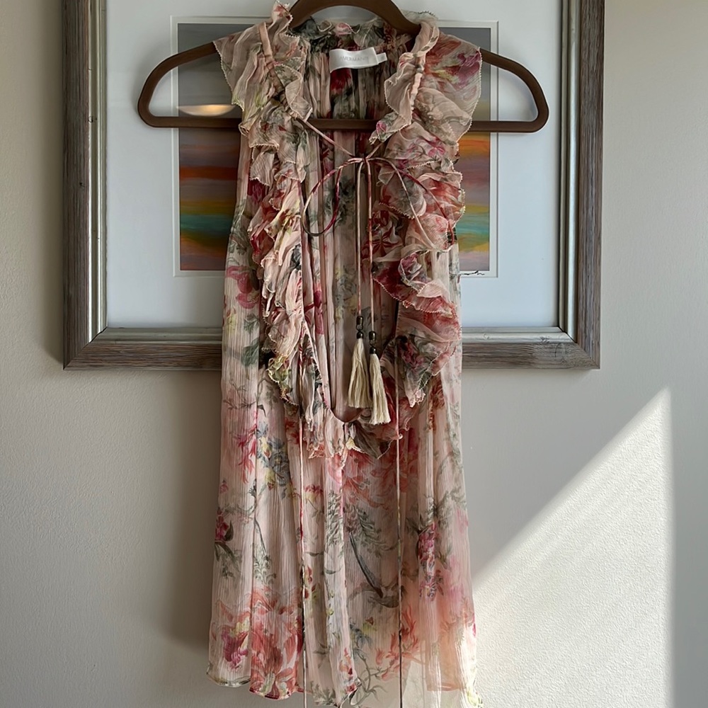 Zimmermann Floral Tank with Ties Size 1